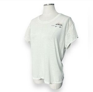 WE THE FREE Embroidered Tee Ivory Combo